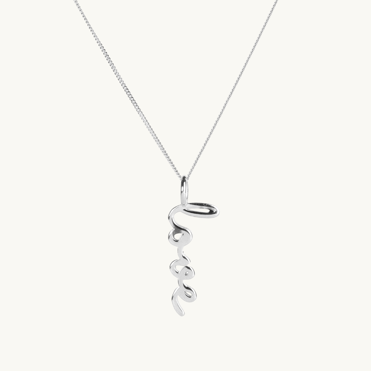 A love necklace in sterling silver.