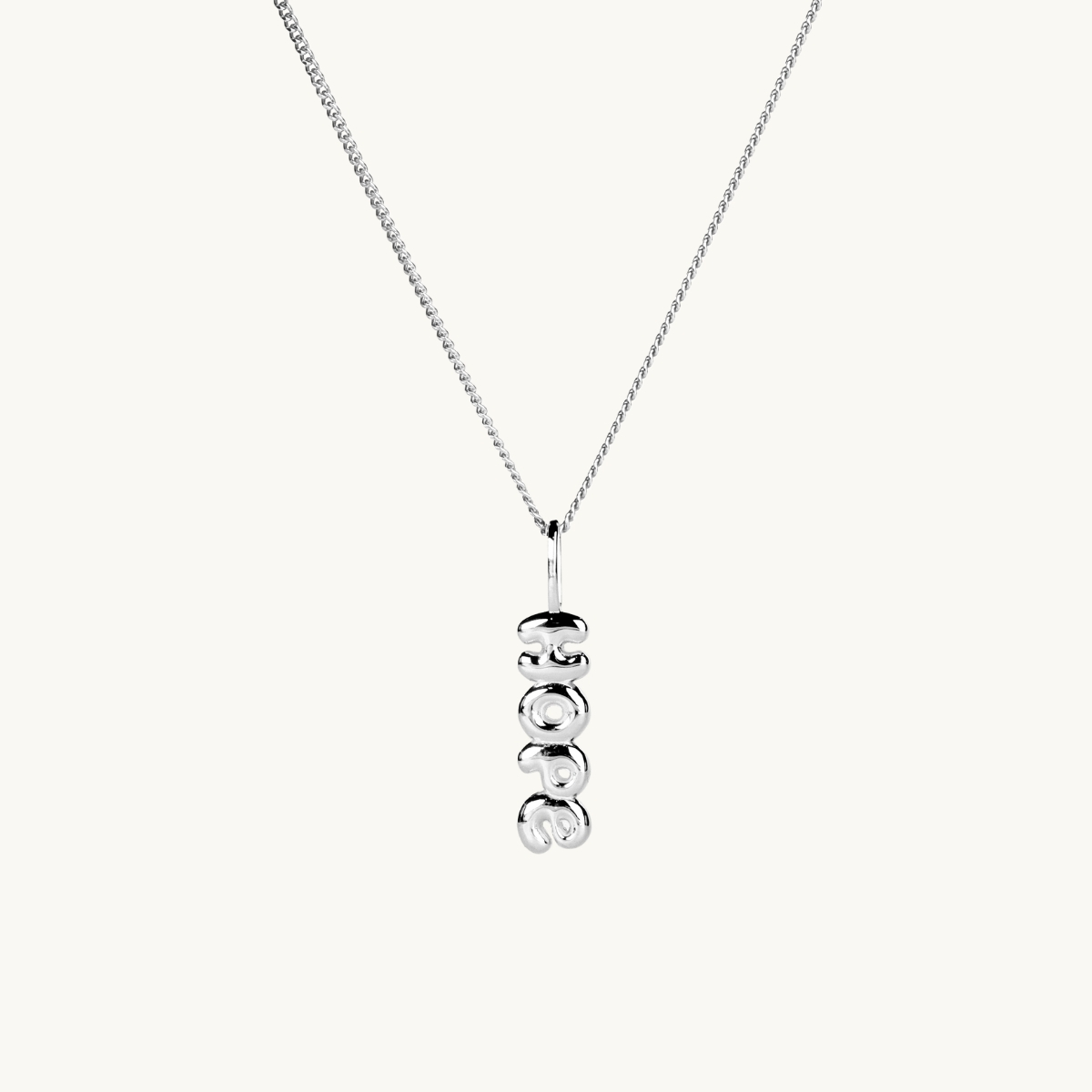 Hope necklace in sterling silver with bolder letters