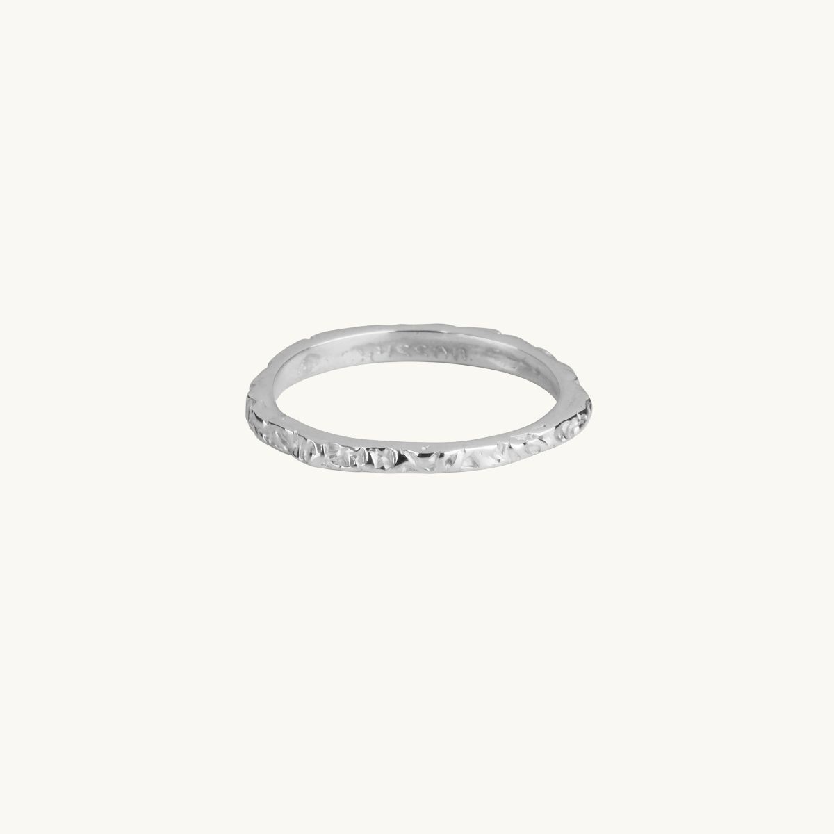 Thin Rough ring in sterling silver