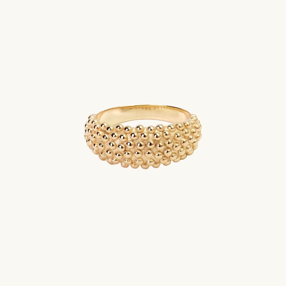 Ring with globes in gold plated brass