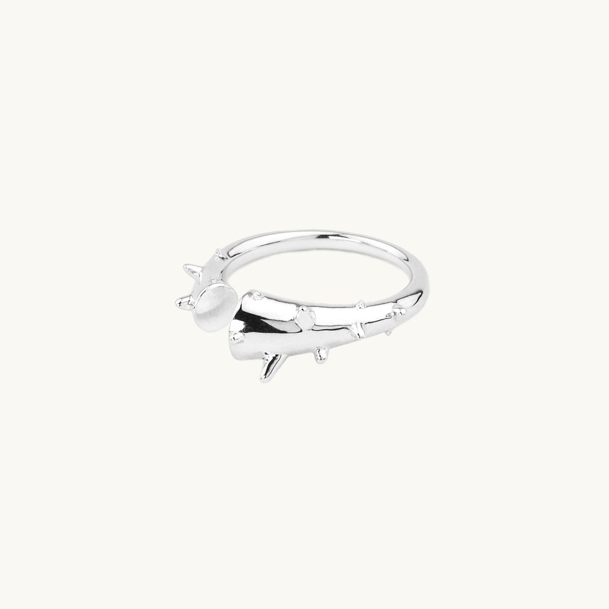 Small fig tree ring in sterling silver adjustable