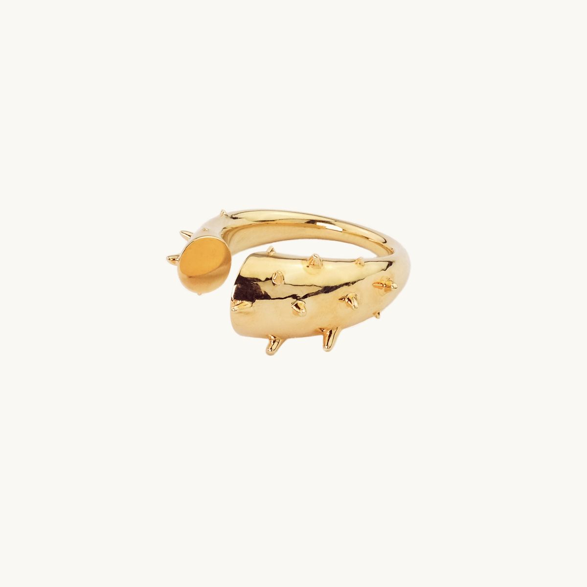 Big Fig tree ring in gold plated brass adjustable