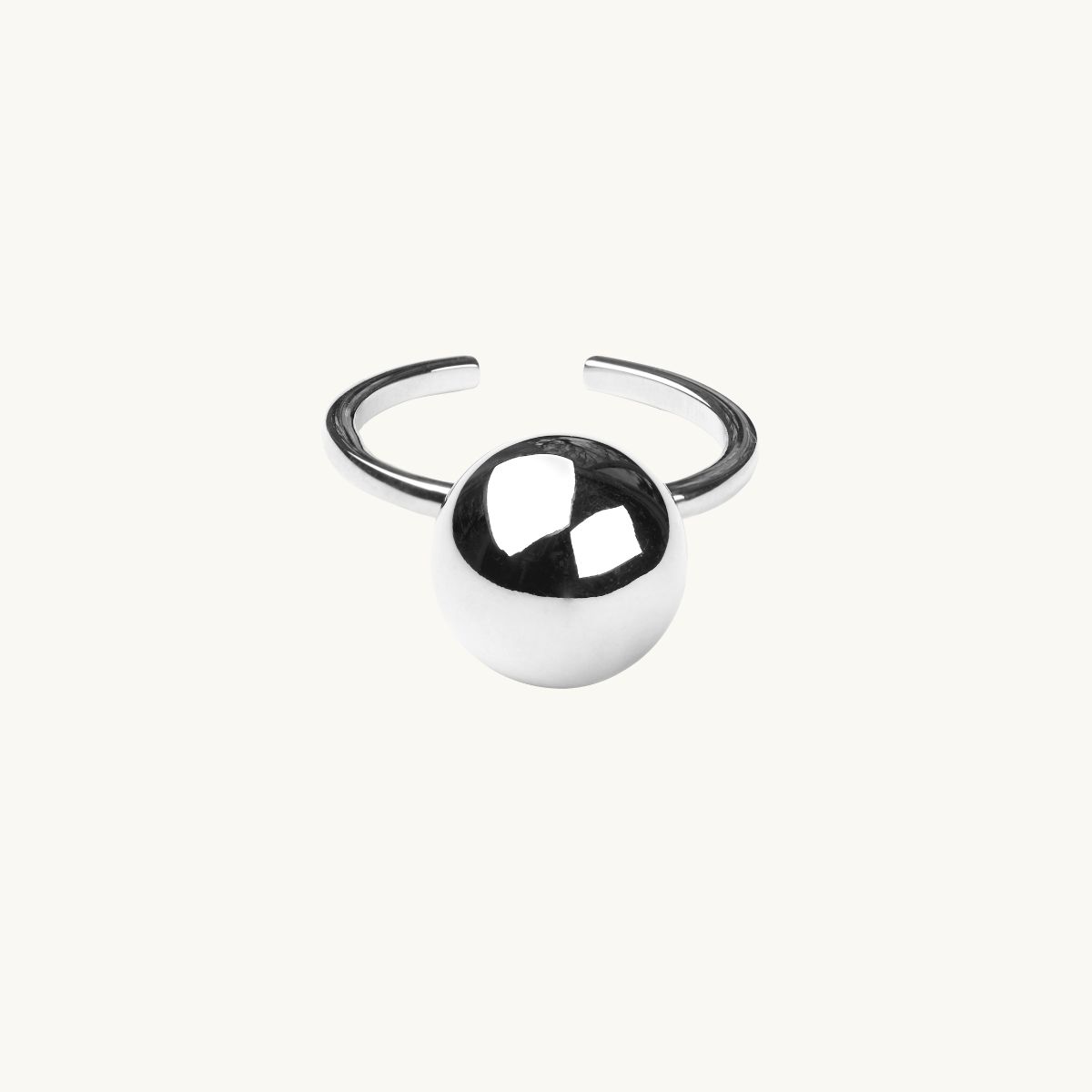 Globe ball ring in sterling silver
