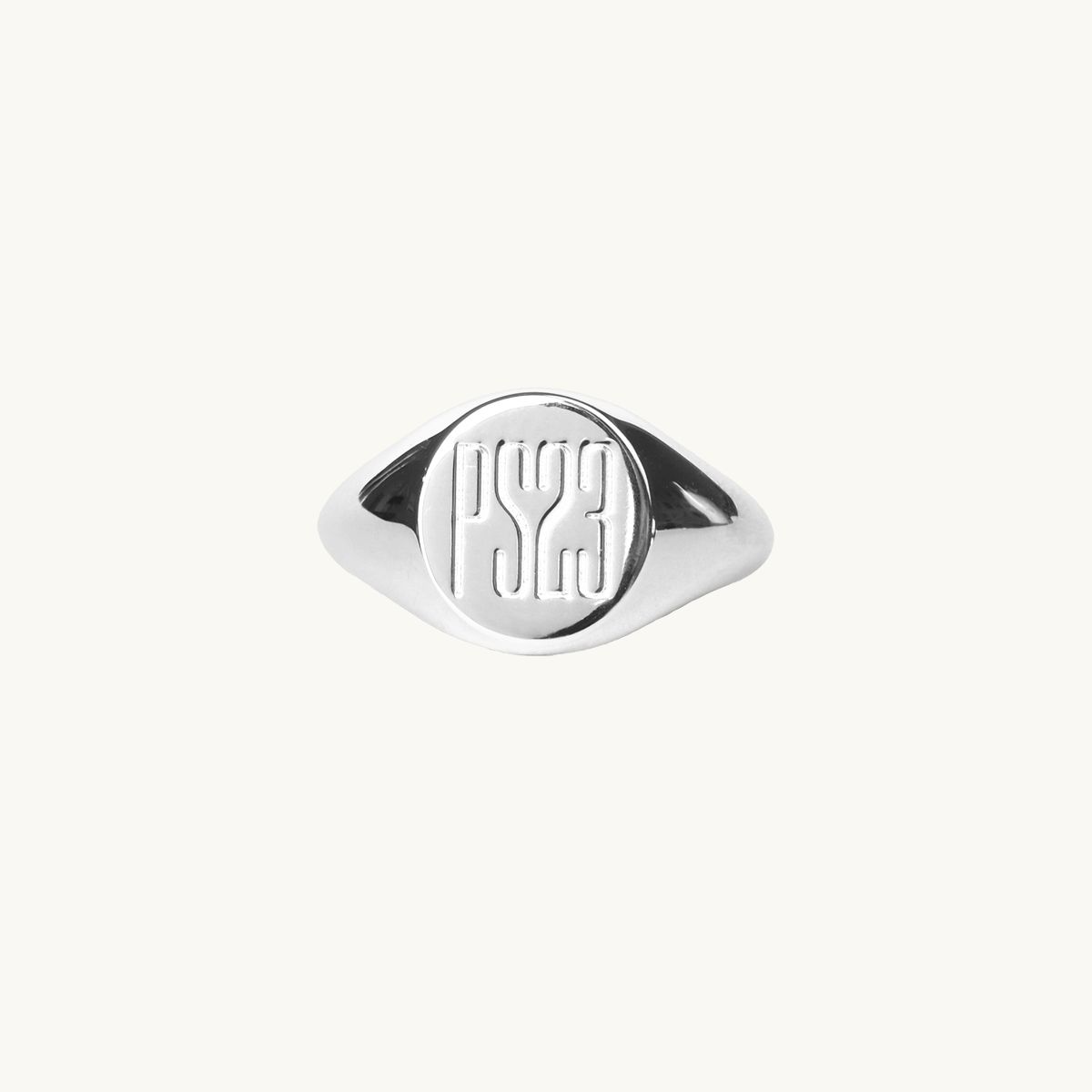 Signet ring in silver with inscription PS23