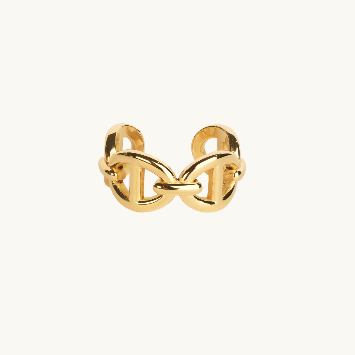 Ring in gold with anchor pattern