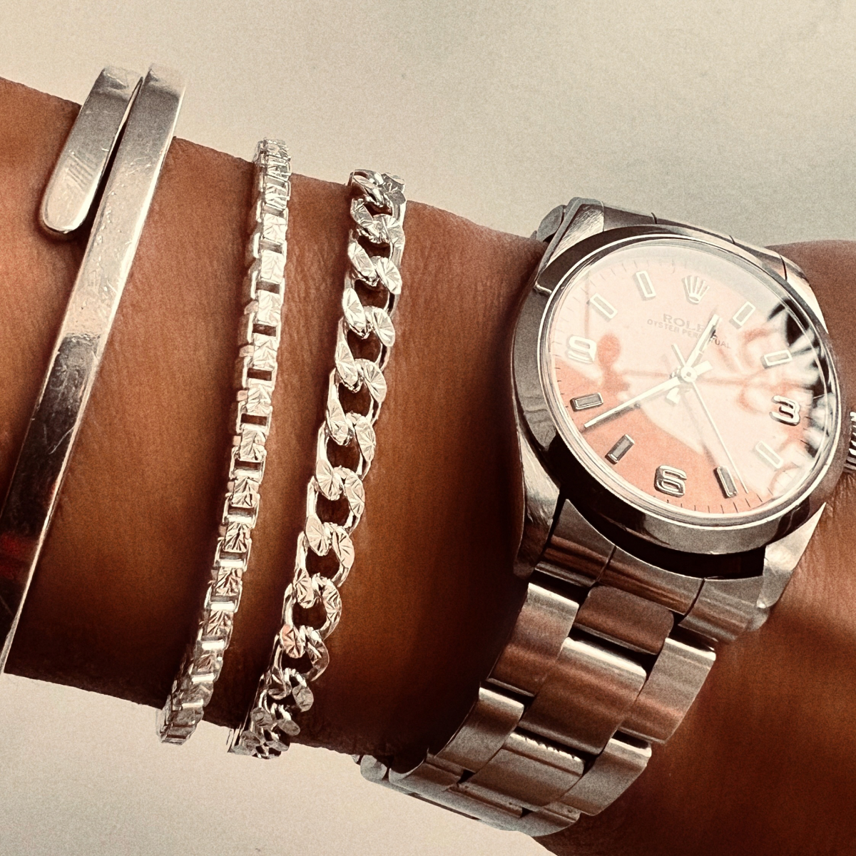 SPARKLING CURB BRACELET SILVER