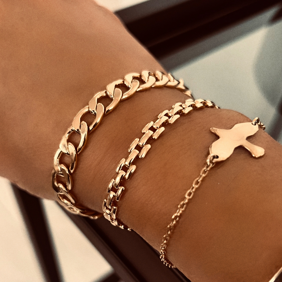 TRINITY LINK BRACELET GOLD