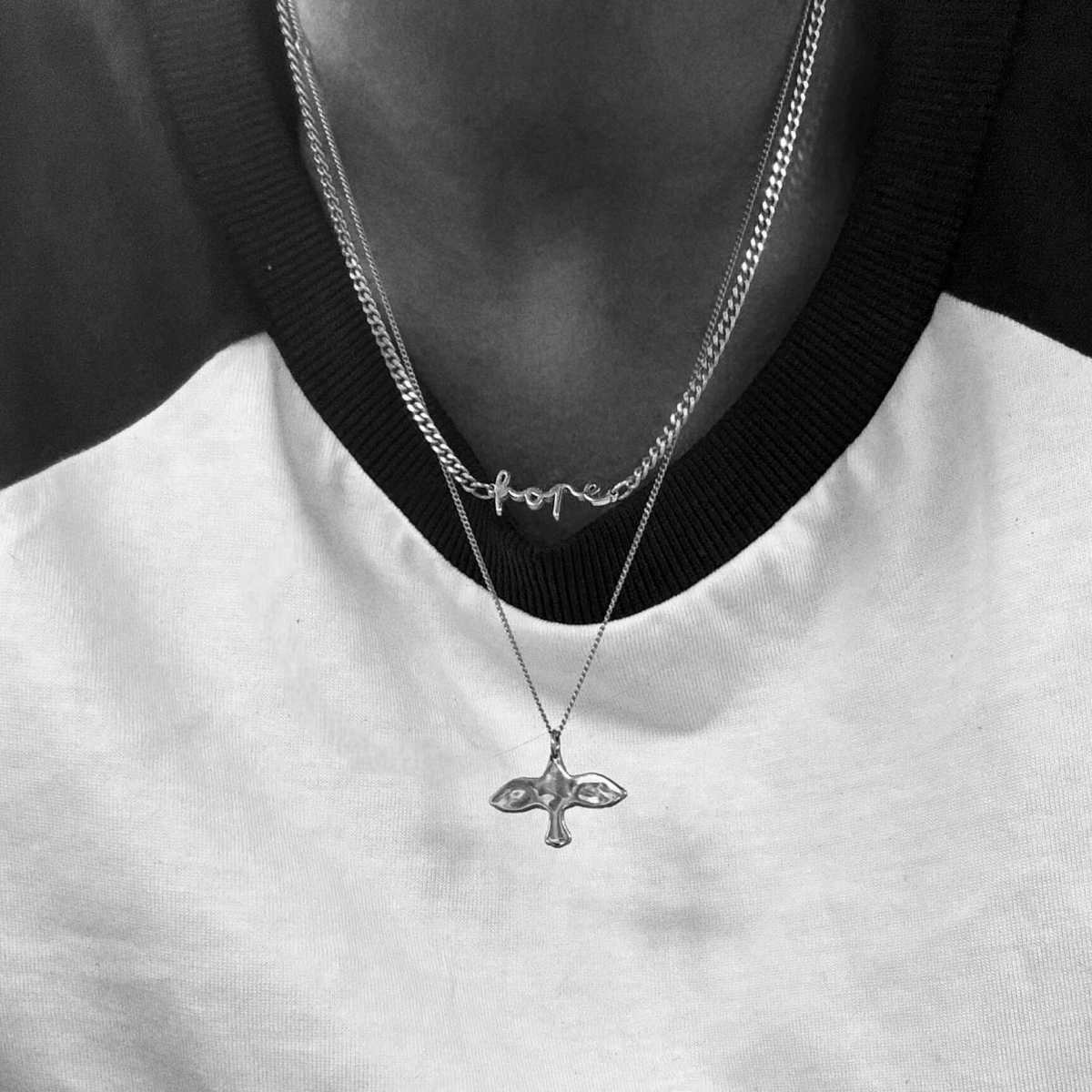 HOPE CURB NECKLACE SILVER