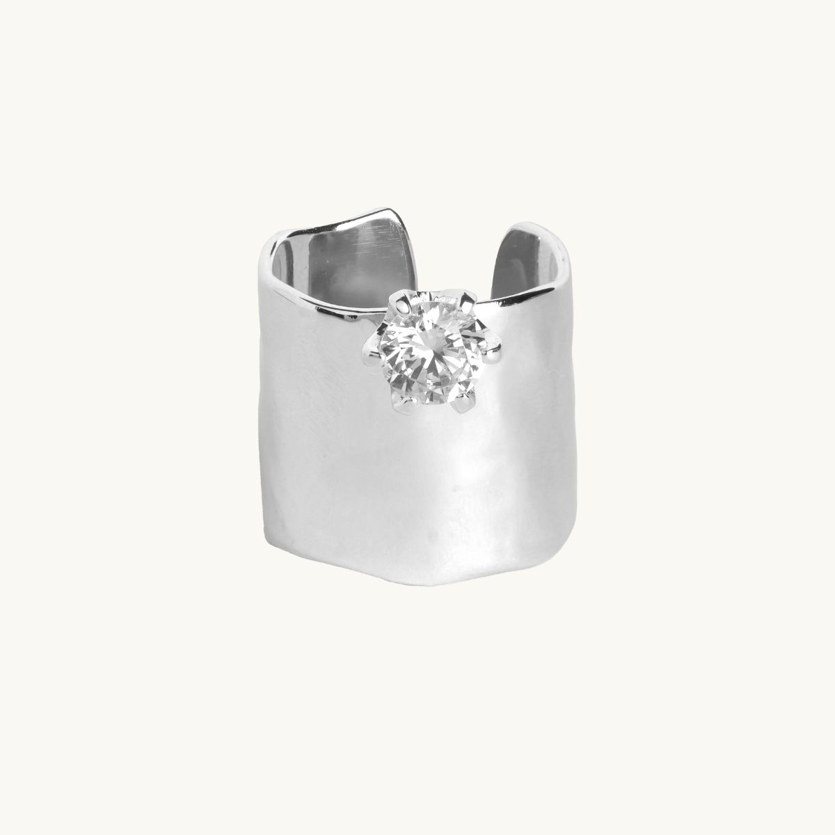 ORGANIC PRINCESS RING L SILVER