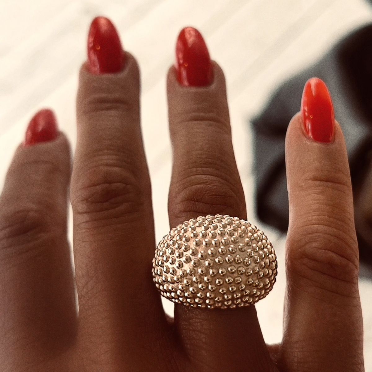 Cocktail Dew Ring Gold from the side