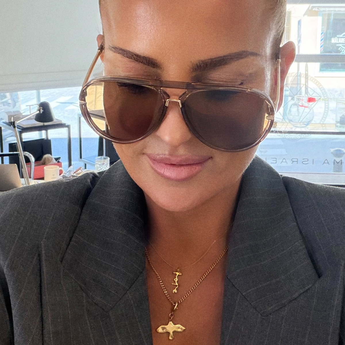 Brown aviator sunglasses