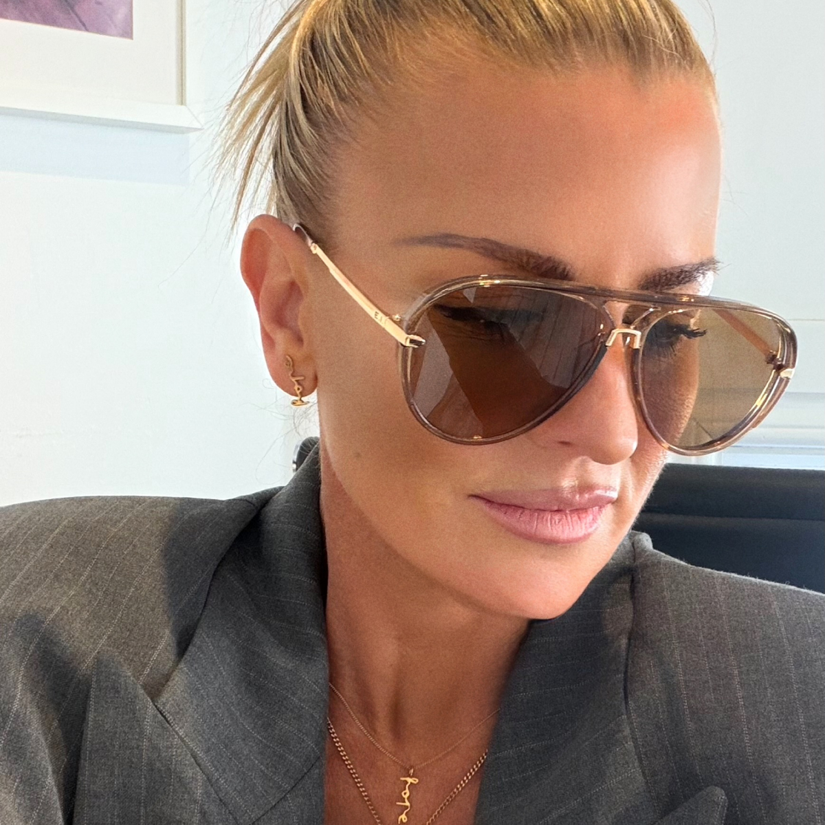 Brown aviator sunglasses