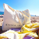 Beach tote bag with Emma Israelsson logo 