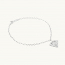 Bracelet in sterling silver with a diamond pendant