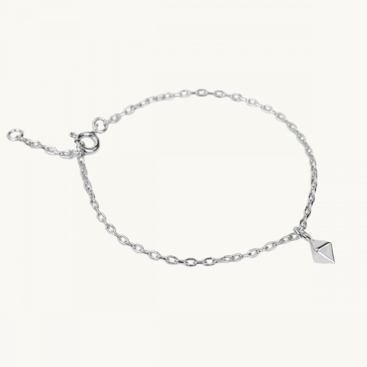 Bracelet with diamond pendant in sterling silver