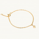 Bracelet with diamond pendant in gold plated brass