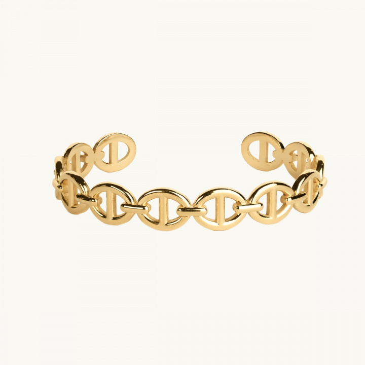 A gold anchor chain bangle