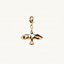 organic dove charm in gold plated brass