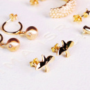 Golden dove pin earrings