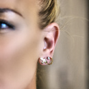 Earrings on model, dove, princess, link