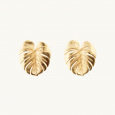 Palm leaf earrings in gold