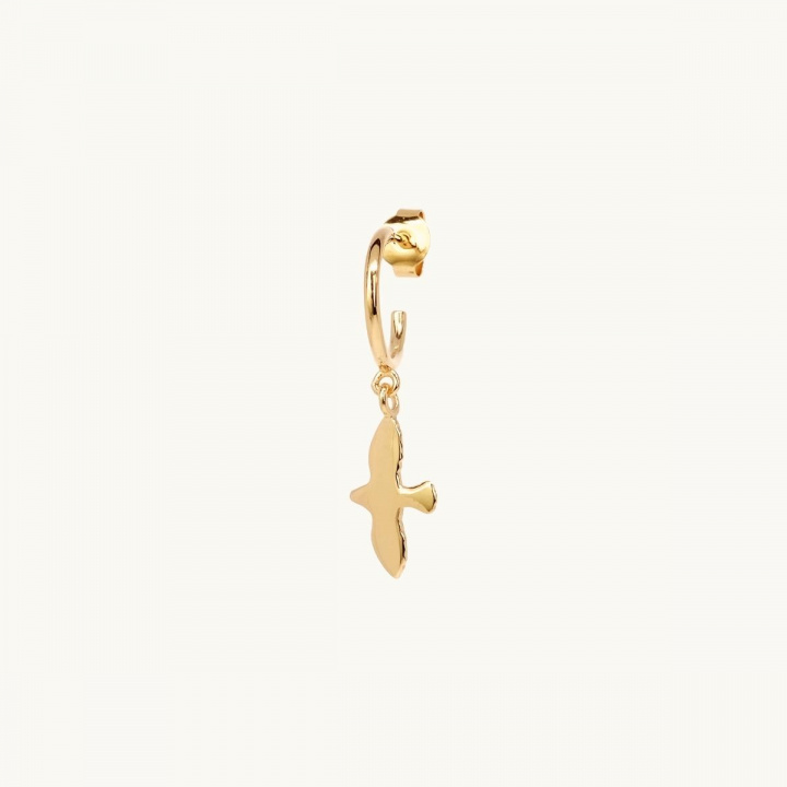 Earrings with dove in gold plated brass