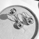 Combination globe ring and earrings in silver