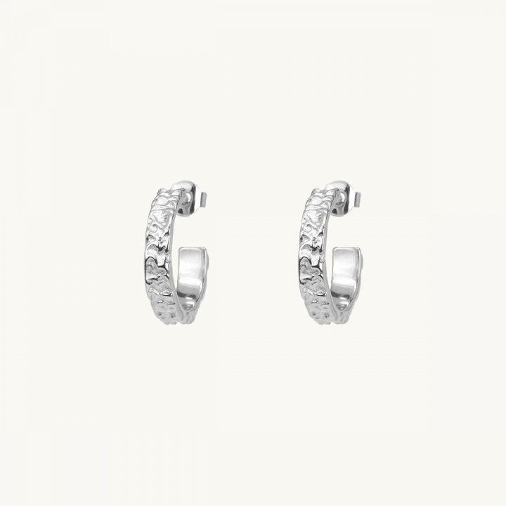Hoops, princess, patterned, sterling silver 925