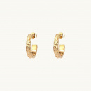 Earrings hoops, princess, patterned, gold, brass, 18K gold plated