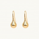 Drop globe white stone earrings gold