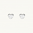 Mini heart earrings in silver