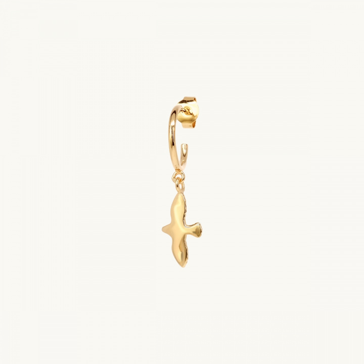 Earring with a dove in gold