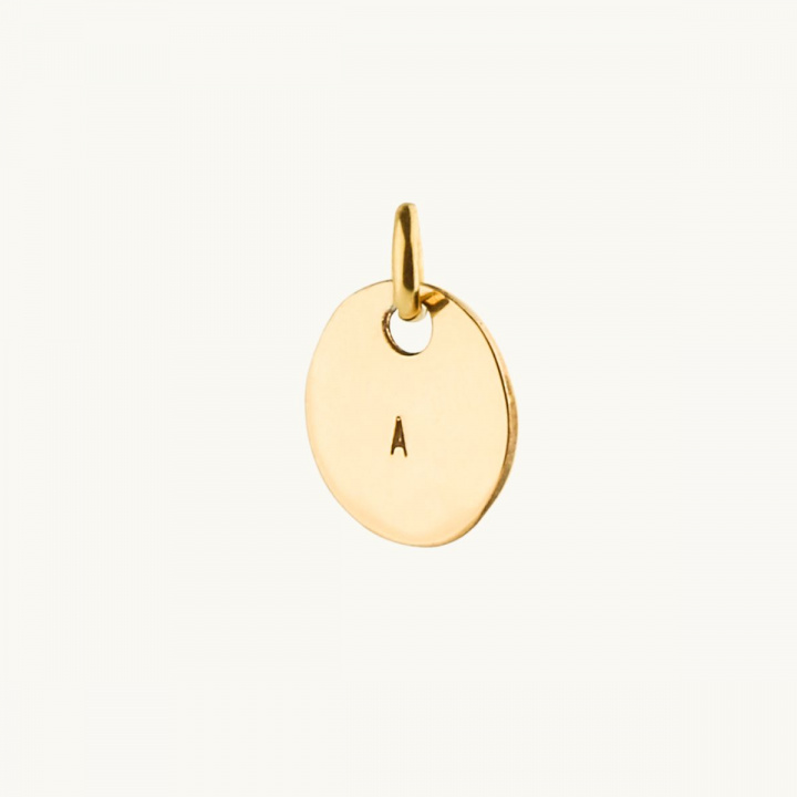 Letter coin gold necklace