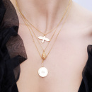 GOLDEN SMALL DOVE NECKLACE - 40 CM