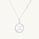 Necklace with a silver coin with a victory wreath, with the inscription the lord is my shepherd