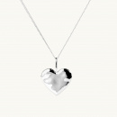 Heart necklace in silver with an organic shape