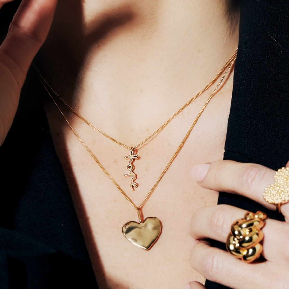 ORGANIC HEART NECKLACE GOLD | EMMA ISRAELSSON