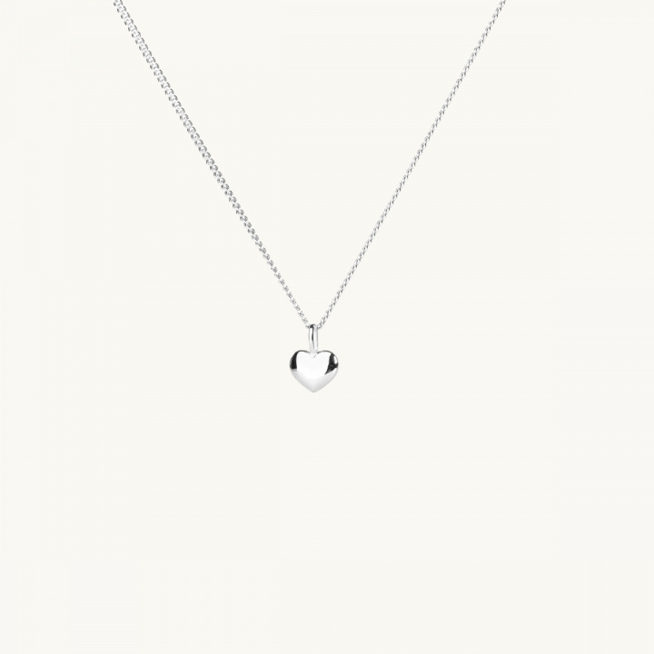 A heart necklace in silver