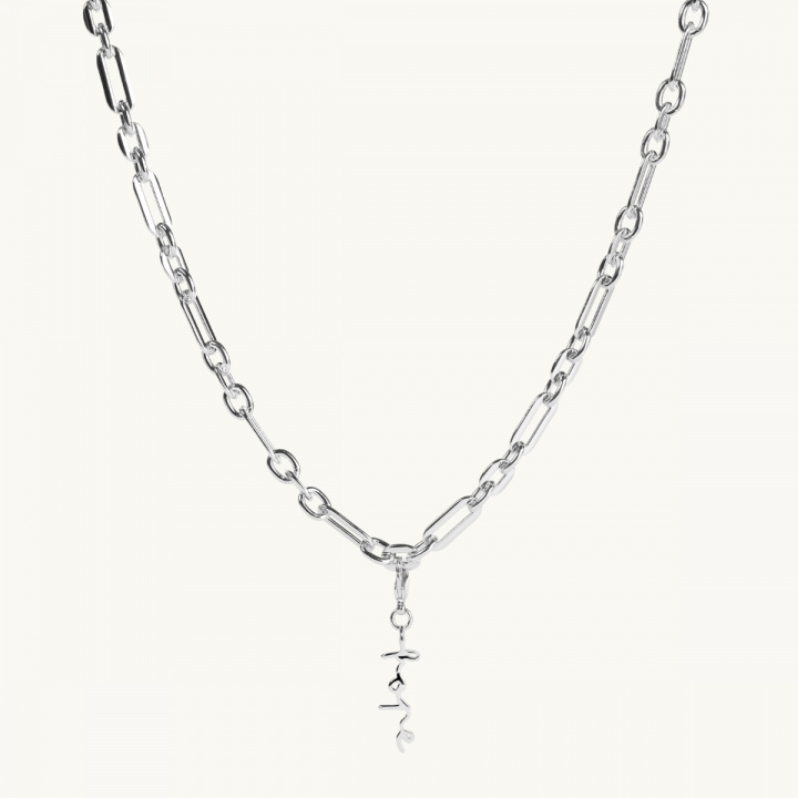 Hope on a chunky silver chain.