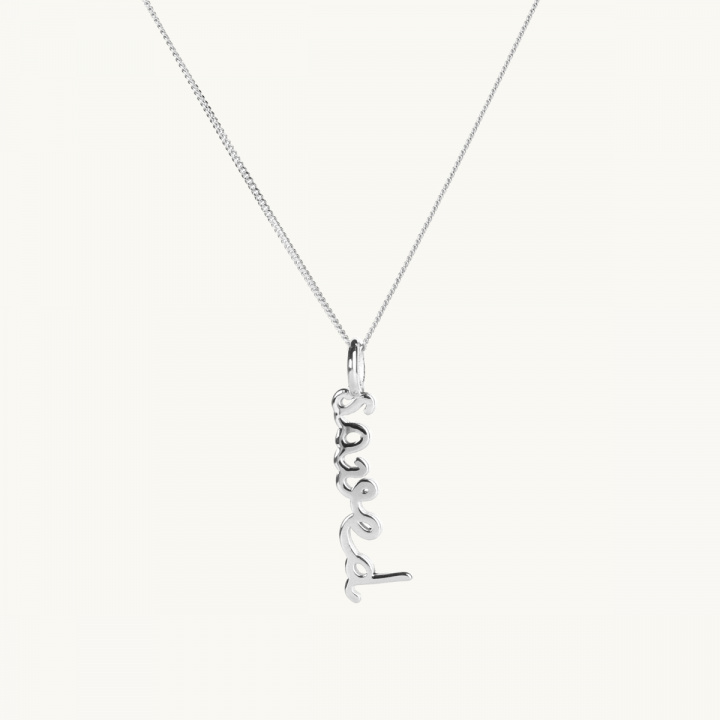 a necklace with the word 
