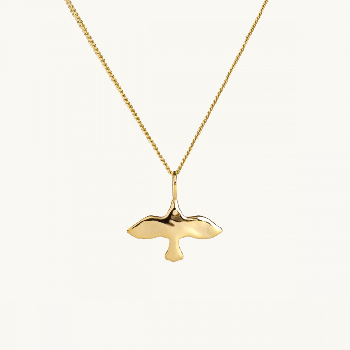 mini dove necklace in gold plated brass