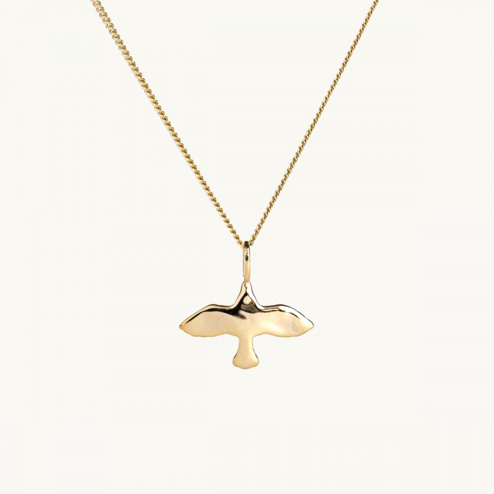 mini dove necklace in gold plated brass