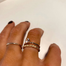 Thin band ring on model