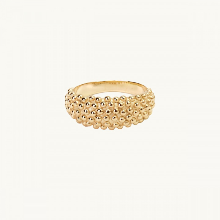 Ring with globes in gold plated brass
