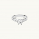 Small princess ring in sterling silver with cz stone