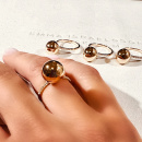 Globe stone rings with white cz-stones on model
