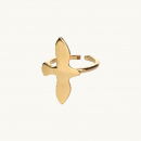 Adjustable dove ring in 18K gold plated brass