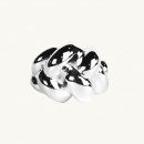 A ring in sterling silver in a shape of a braid.