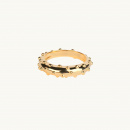 A gold ring with small bubbles