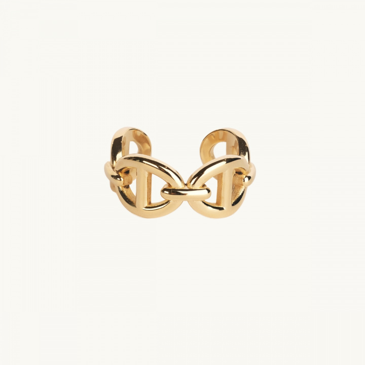 Ring in gold with anchor pattern
